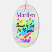 LIEFDE GEVULD GEPERSONALISEERD EN GEDATEERD 90E OR KERAMISCH ORNAMENT (Links)