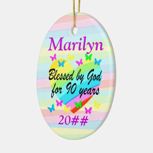 LIEFDE GEVULD GEPERSONALISEERD EN GEDATEERD 90E OR KERAMISCH ORNAMENT (Links)