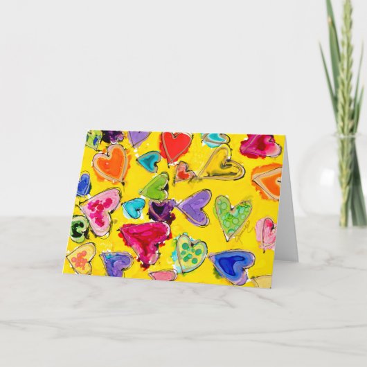 Liefde gevulde harten leeg Opmerking Kaart (Voorkant)