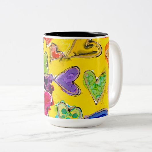 Liefde gevulde harten Mok (Voorkant rechts)