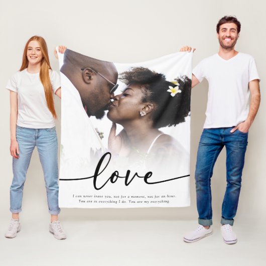 Liefde Gezegde Script Foto Fleece Deken (In situ)