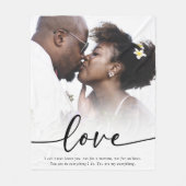 Liefde Gezegde Script Foto Fleece Deken (Voorkant)