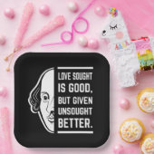 Liefde gezocht is goed Shakespeare Thespian Quote Papieren Bordje (Feest)