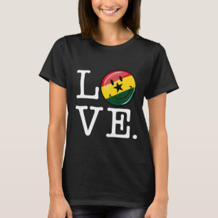 Liefde Ghana die Vlag Ghanian glimlachen T-shirt