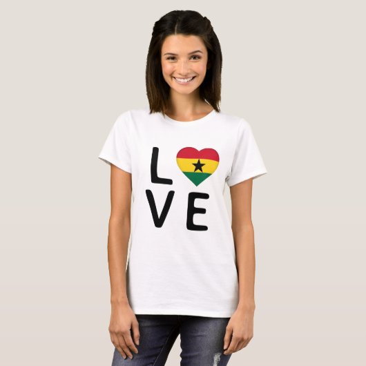Liefde - Ghana Flag T-shirt (Voorkant volledig)