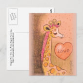 liefde Giraffe Briefkaart (Voorkant / Achterkant)