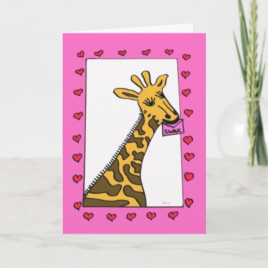 Liefde Giraffe Valentijn Feestdagen Kaart (Voorkant)