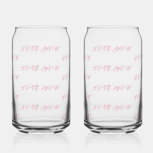 Liefde Glazen Kop | Romantisch Drinkglas (Voorkant)