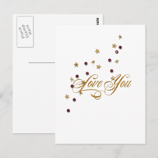 Liefde Glitter Glitter Briefkaart (Voorkant / Achterkant)