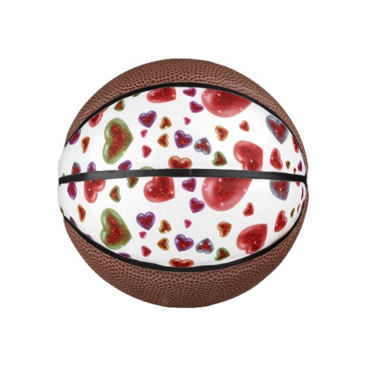 Liefde, glitterige harten 2 basketbal (Voorkant)