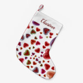 Liefde, glitterige harten 2 kleine kerstsok (Voorkant (Hangend))