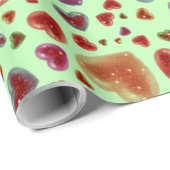 Liefde, glitterige harten, groen 2 cadeaupapier (Rol Hoek)