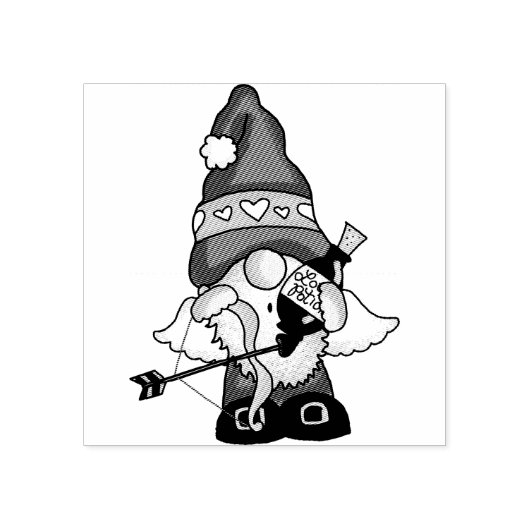 Liefde Gnome Met Liefde Potion Rubberstempel (Afrduk)