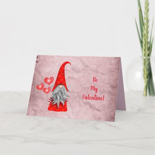 Liefde gnoom met hartenballonkaart kaart (Voorkant)