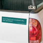 Liefde God. Ik hou van iedereen. Bumpersticker (Op Truck)