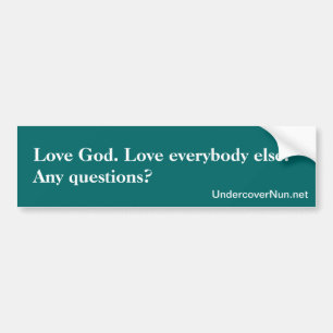 Liefde God. Ik hou van iedereen. Bumpersticker