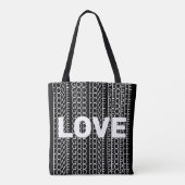 Liefde God Love Mensen Herhalen tekst Christelijk Tote Bag (Achterkant)