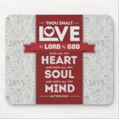 Liefde God Mousepad - Matthew 22:37 Bijbelverse Muismat (Voorkant)