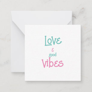 Liefde & Goede Vibes Gepersonaliseerd Notitiekaartje