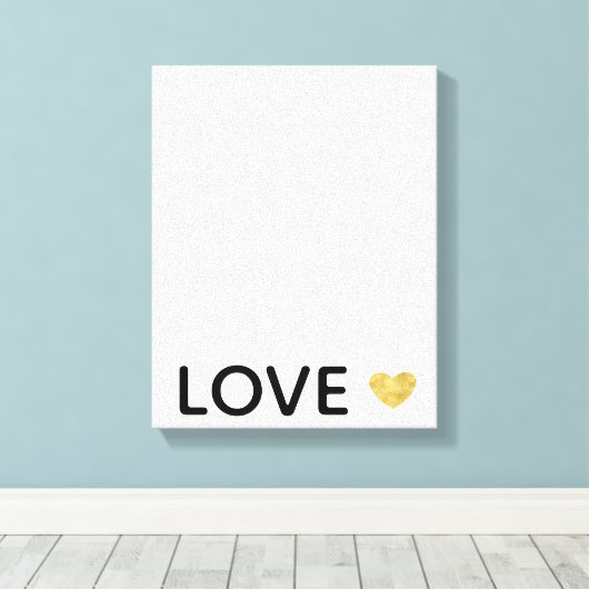 Liefde Gold Heart Canvas Afdruk (Insitu (Houten vloer))