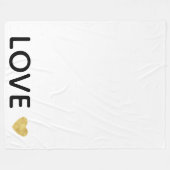 Liefde Gold Heart Fleece Deken (Voorkant (Horizontaal))