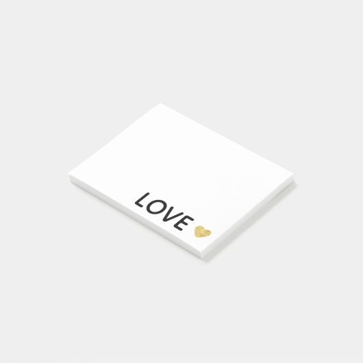 Liefde Gold Heart Post-it® Notes (Schuin)