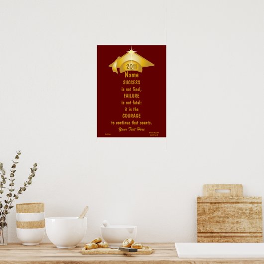 Liefde Golden Courage for Success Poster - Cust. (Keuken)