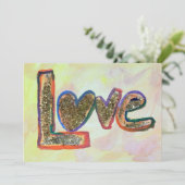 Liefde Golden Pastels Uitnodigingen of aankondigin (Staand voorkant)