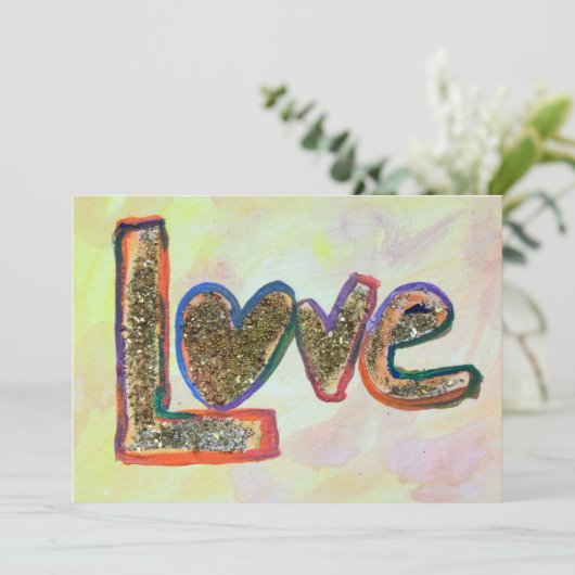 Liefde Golden Pastels Uitnodigingen of aankondigin (Staand voorkant)