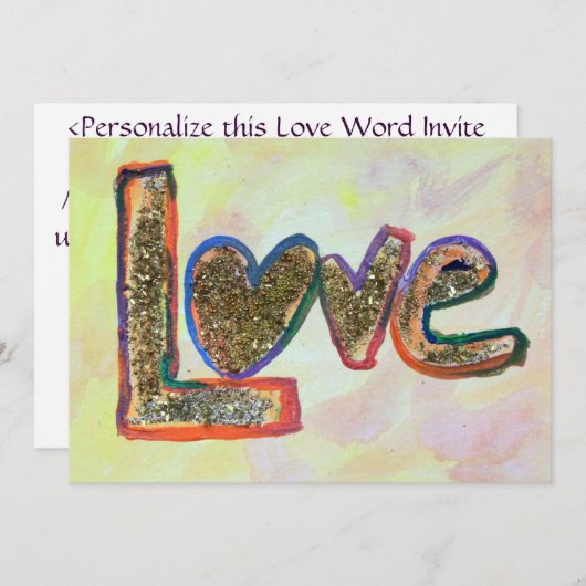 Liefde Golden Pastels Uitnodigingen of aankondigin (Voorkant / Achterkant)