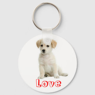 Liefde Golden Retriever Puppy Hond Sleutelhanger