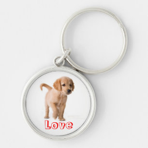 Liefde Golden Retriever Puppy Hond Sleutelhanger