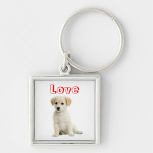 Liefde Golden Retriever Puppy Hond Sleutelhanger