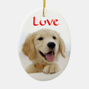 Liefde Golden Retriever Puppy Ornament