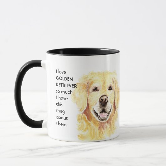 Liefde GOLDEN RETRIEVER zo veel als ik citaat Mok (Links)