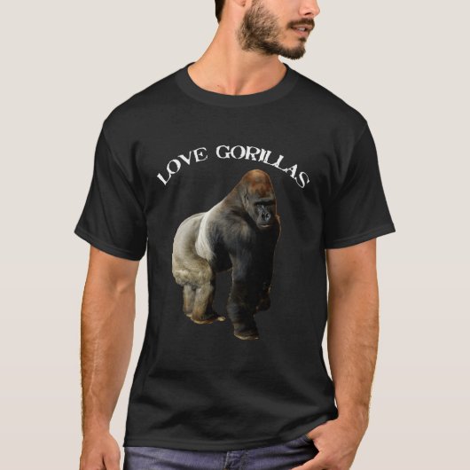 Liefde Gorillas Zoo Zilveren-Rug Gorilla T-shirt (Voorkant)