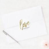 LIEFDE Goud Moderne Typografie Bruiloft gunst Ronde Sticker (Envelop)