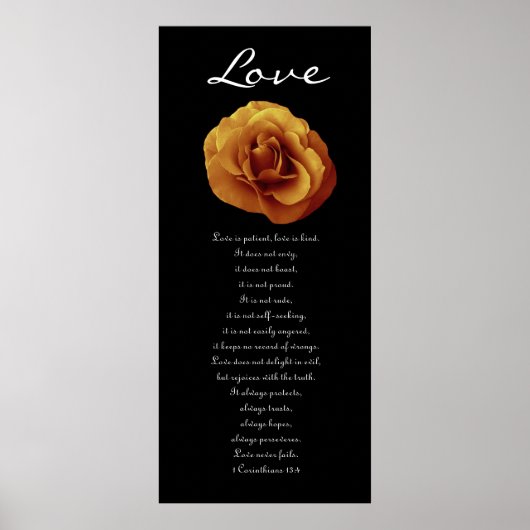 Liefde - Goud Roos - Eerste Corinthians Poster (Voorkant)