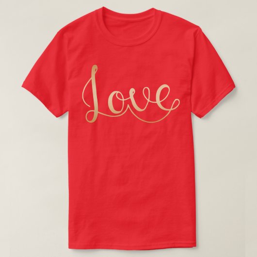 Liefde gouden belettering t-shirt (Design voorkant)