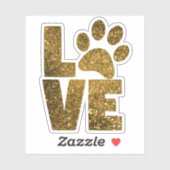 LIEFDE | Gouden Glitter Paw Print Sticker (Vel)