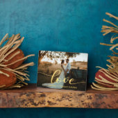 liefde, gouden moderne kalligrafie, land bruiloft fotoplaat (Zijkant)