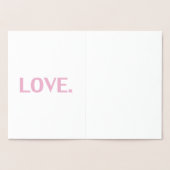 Liefde goudroze minimalistische typografie elegant folie kaarten (Binnen)