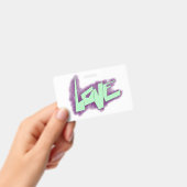 liefde graffiti paars groen mint typografie stippe badge (Handheld)