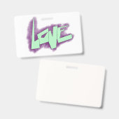liefde graffiti paars groen mint typografie stippe badge (Voor- en achterkant)