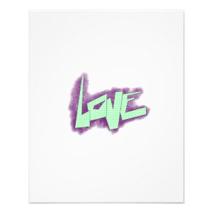 liefde graffiti paars groen mint typografie stippe foto afdruk