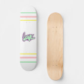 liefde graffiti paars groen mint typografie stippe persoonlijk skateboard (Voorkant)