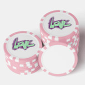 liefde graffiti paars groen mint typografie stippe poker chips (Opstapeling)