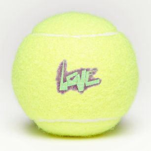 liefde graffiti paars groen mint typografie stippe tennisballen
