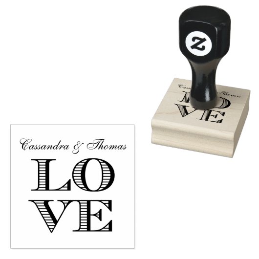 LIEFDE Grafische tekst Rubberstempel (Gestempeld)