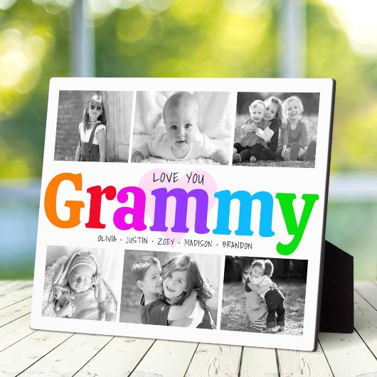 Liefde Grammy Colorful Modern 6 Foto Collage Fotoplaat